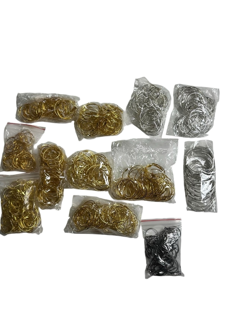 Bulk Hoop Earring Wires Mixed Sizes Gold Silver Gunmetal Beading Supply Craft